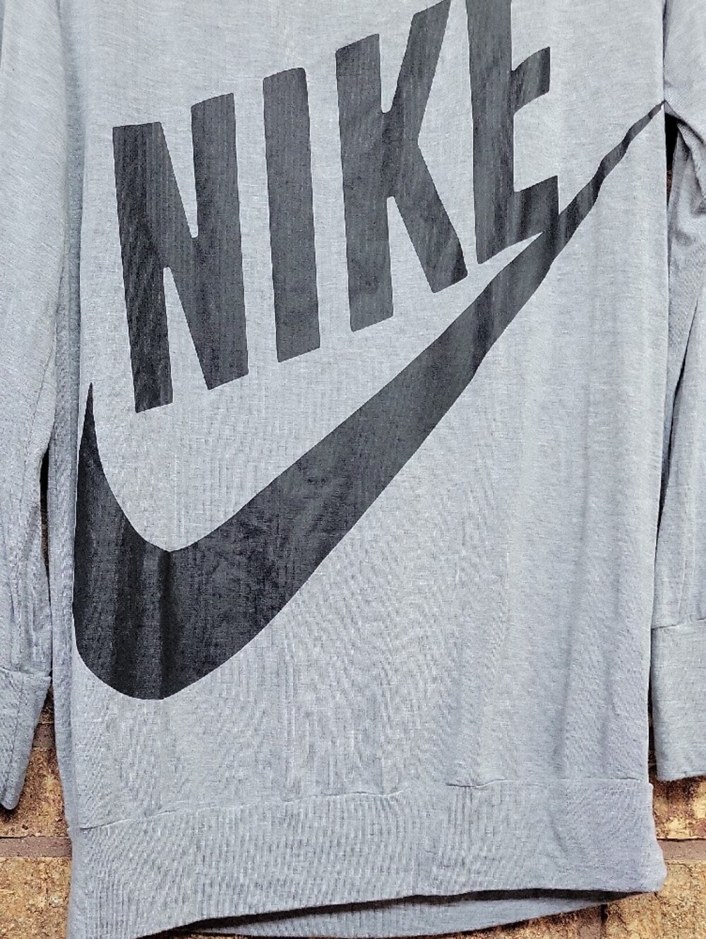 Nike Long Sleeve Pullover Round Neck Top Rayon Stretch Size Large Relaxed - Picture 6 of 10